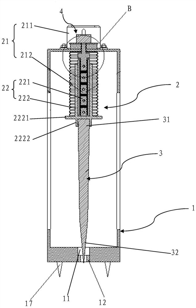 Electrode plugging device for electrical prospecting