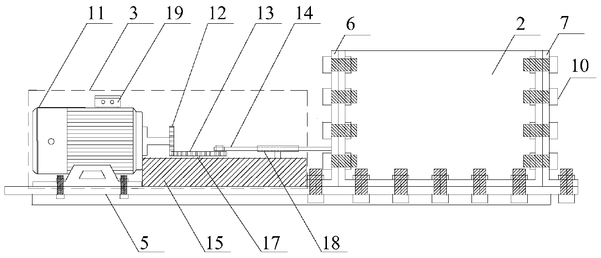 Vibration wave excitation device and method for studying influence on bearing deformation of filling material by mining