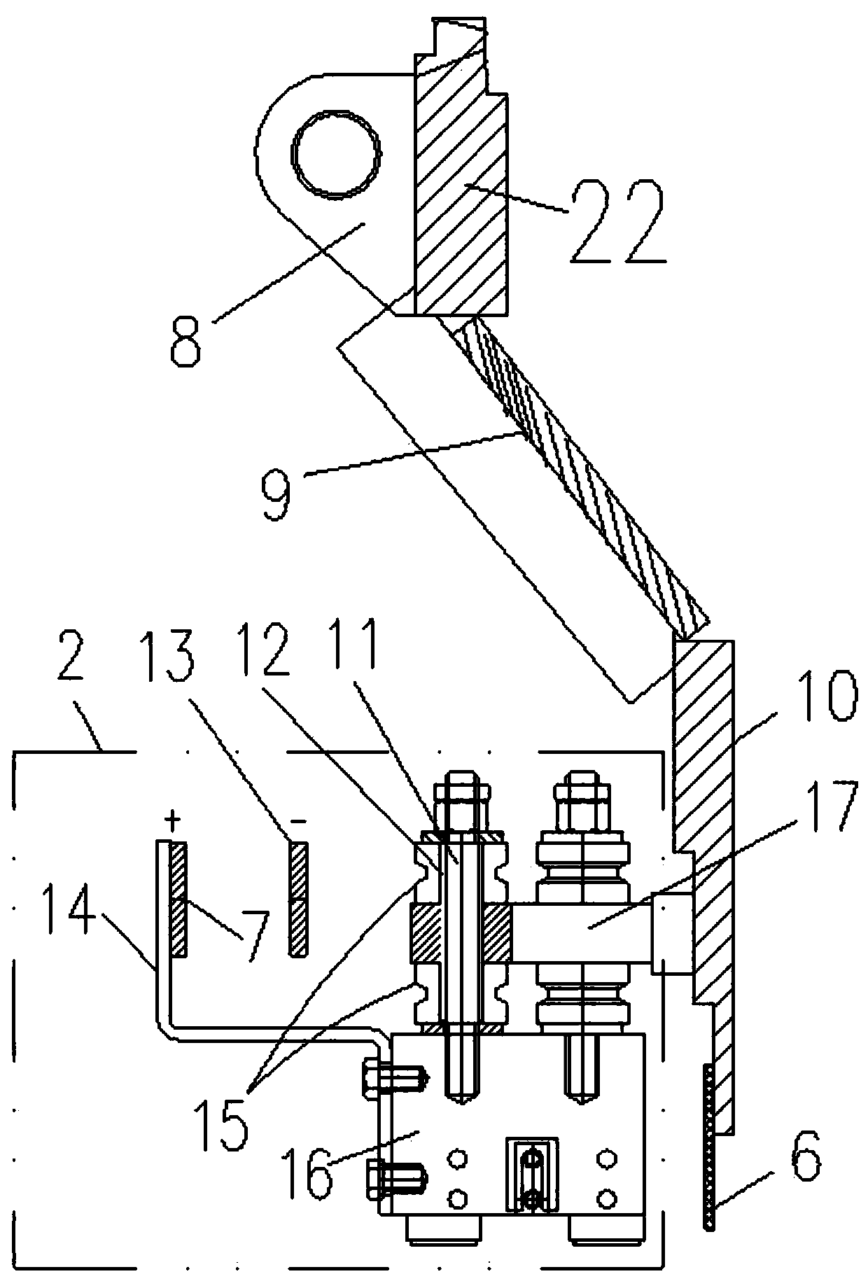 A brush frame structure of a large low-speed DC hoisting motor