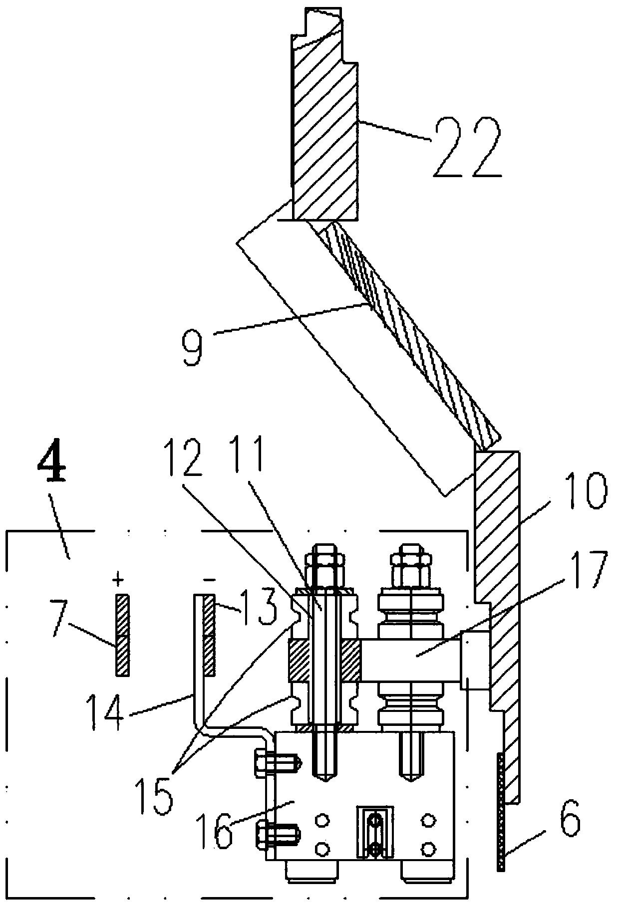 A brush frame structure of a large low-speed DC hoisting motor