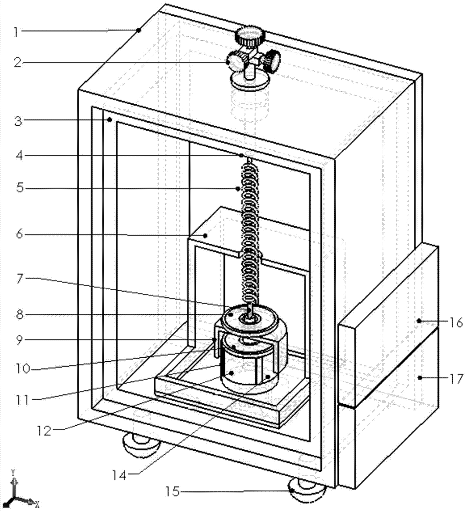Sensitive probe and precise vertical spring portable type gravity meter