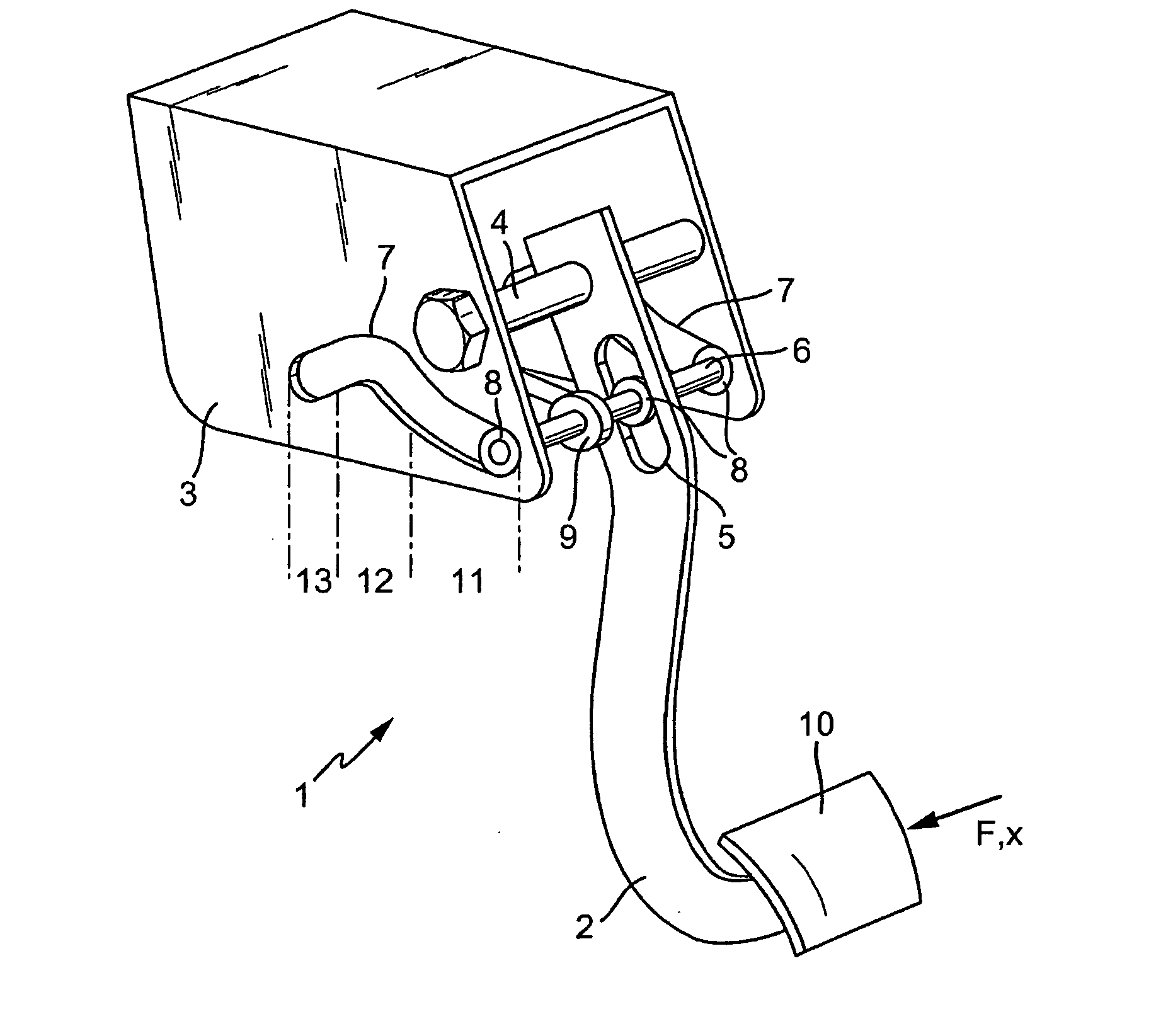 Pedal arrangement for operating a clutch