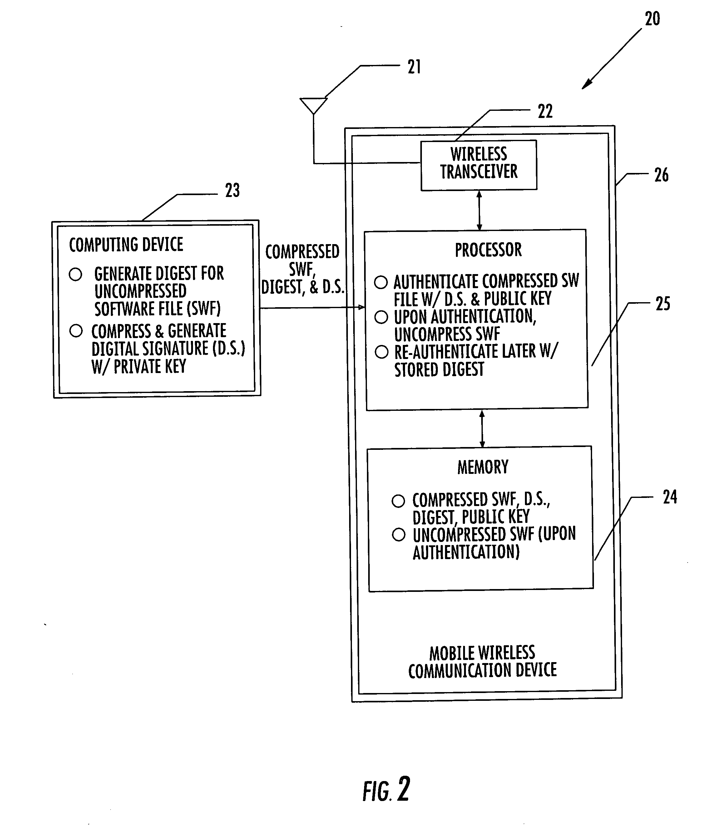 Mobile wireless communications device with software installation and verification features and related methods