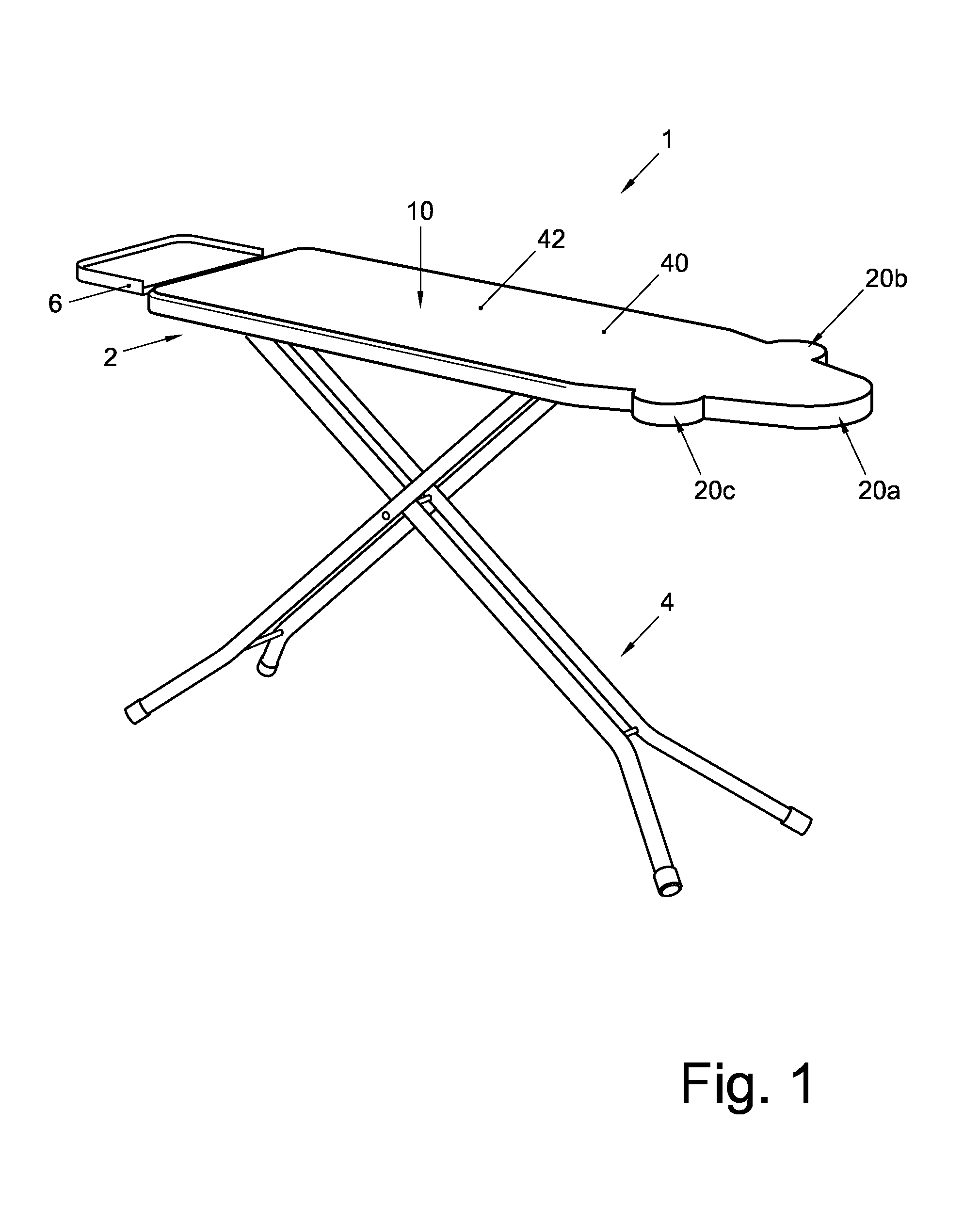 Ironing board assembly with configurable ironing surface and ironing board cover therefor