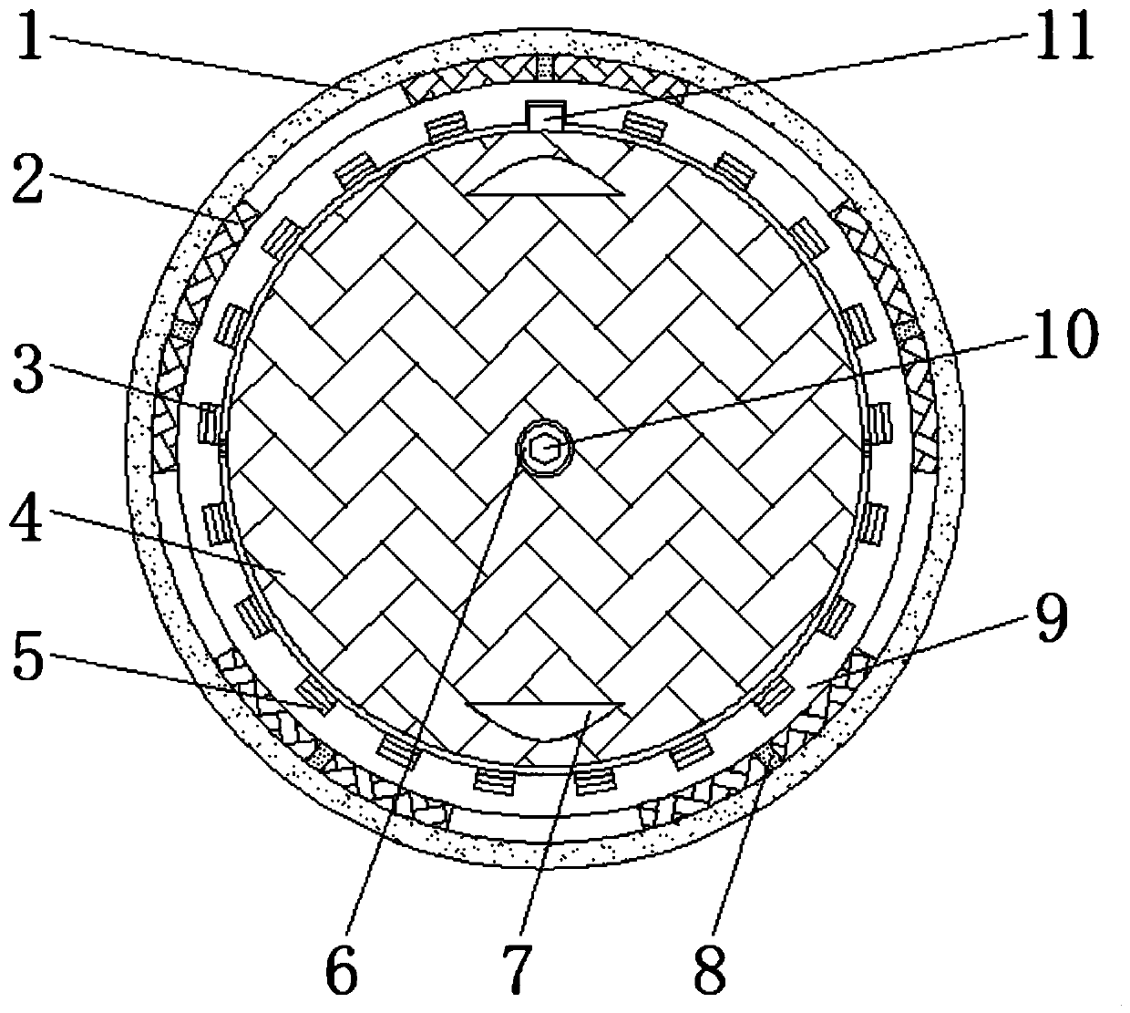 Rotary type well lid anti-theft mechanism and operation method