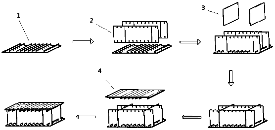 Ship square box segment structure and assembling method thereof