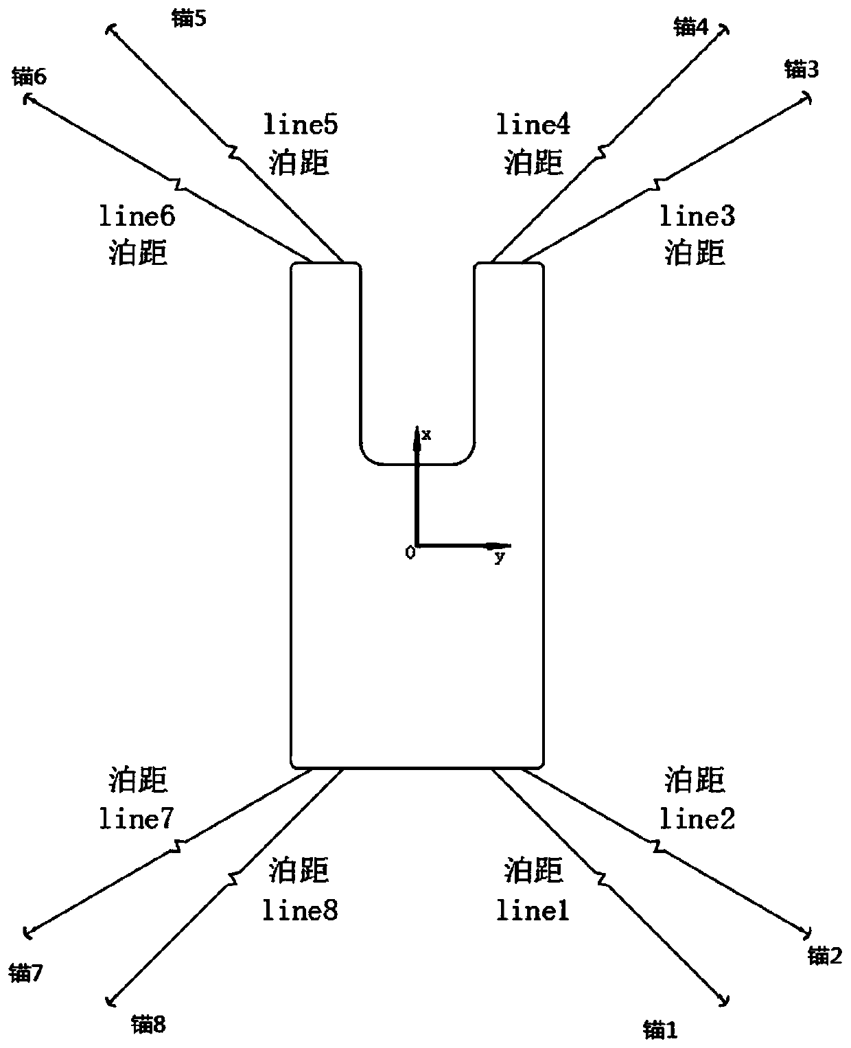 Multi-point mooring and position-fixing system for floating installation and ship-moving operation and ship-moving method