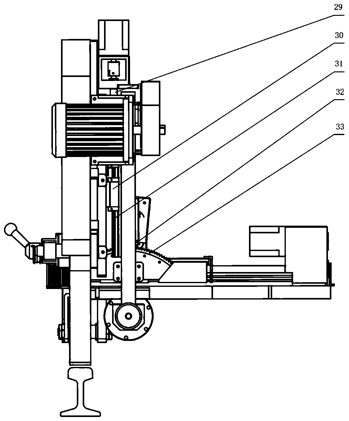 Compact abrasive belt type steel rail grinding device