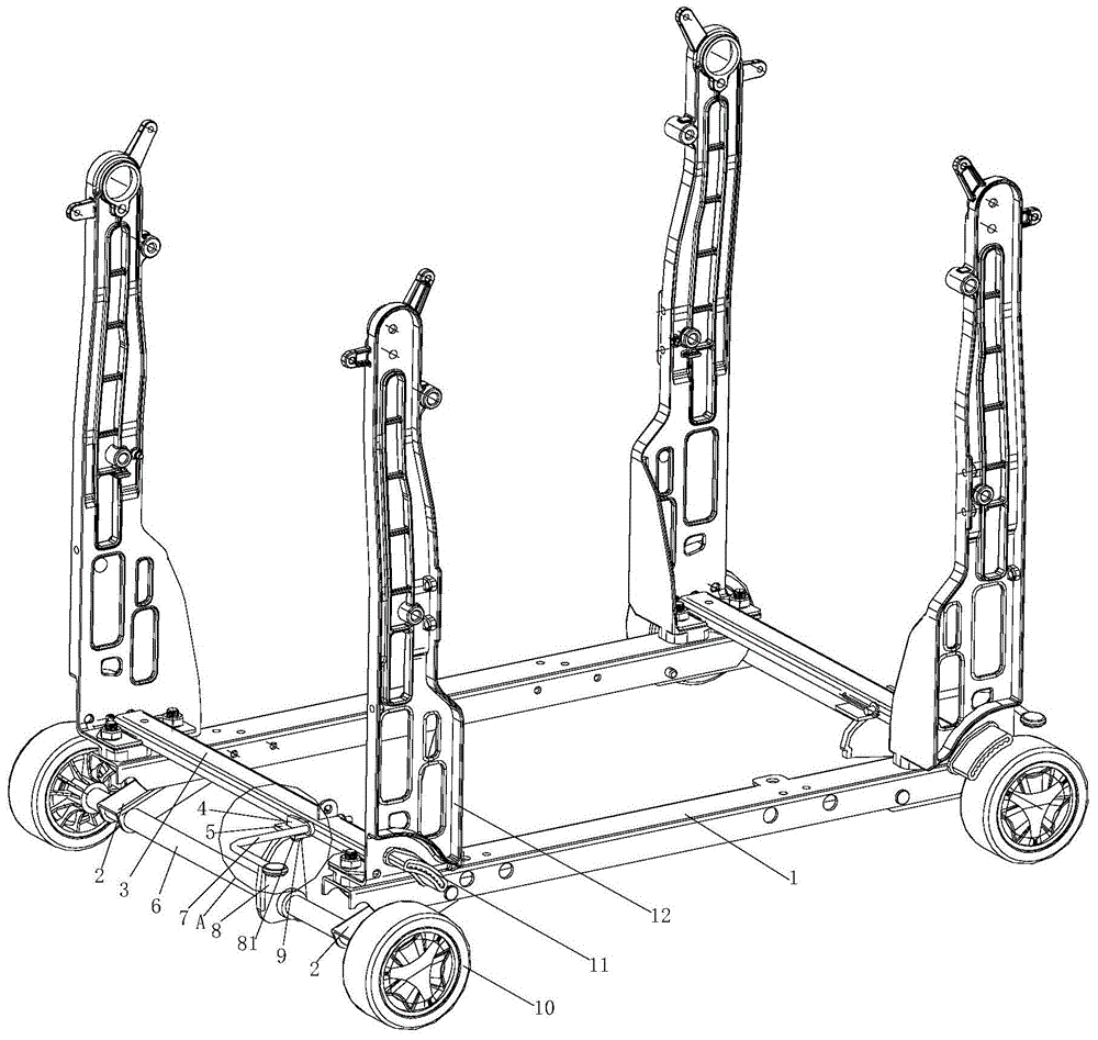 Lifting mechanism of lift-type machine frame
