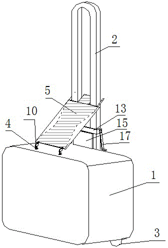 Square pedal type travelling suitcase with supporting seat