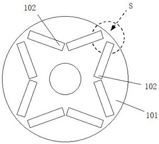 Combined V-shaped demagnetization-preventing permanent magnet motor rotor