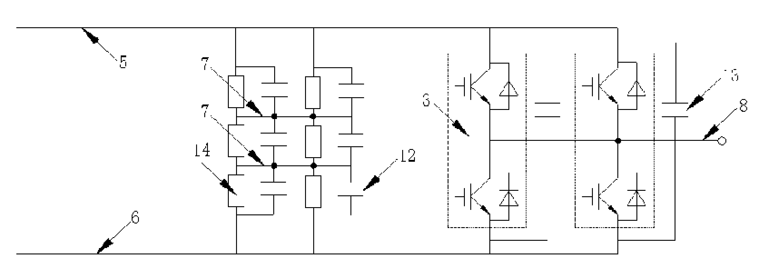 Variable frequency control power module of wind power generator