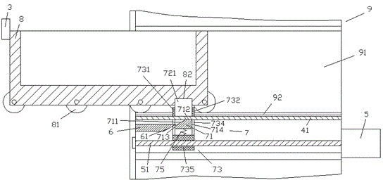 Power drawer device with stopper