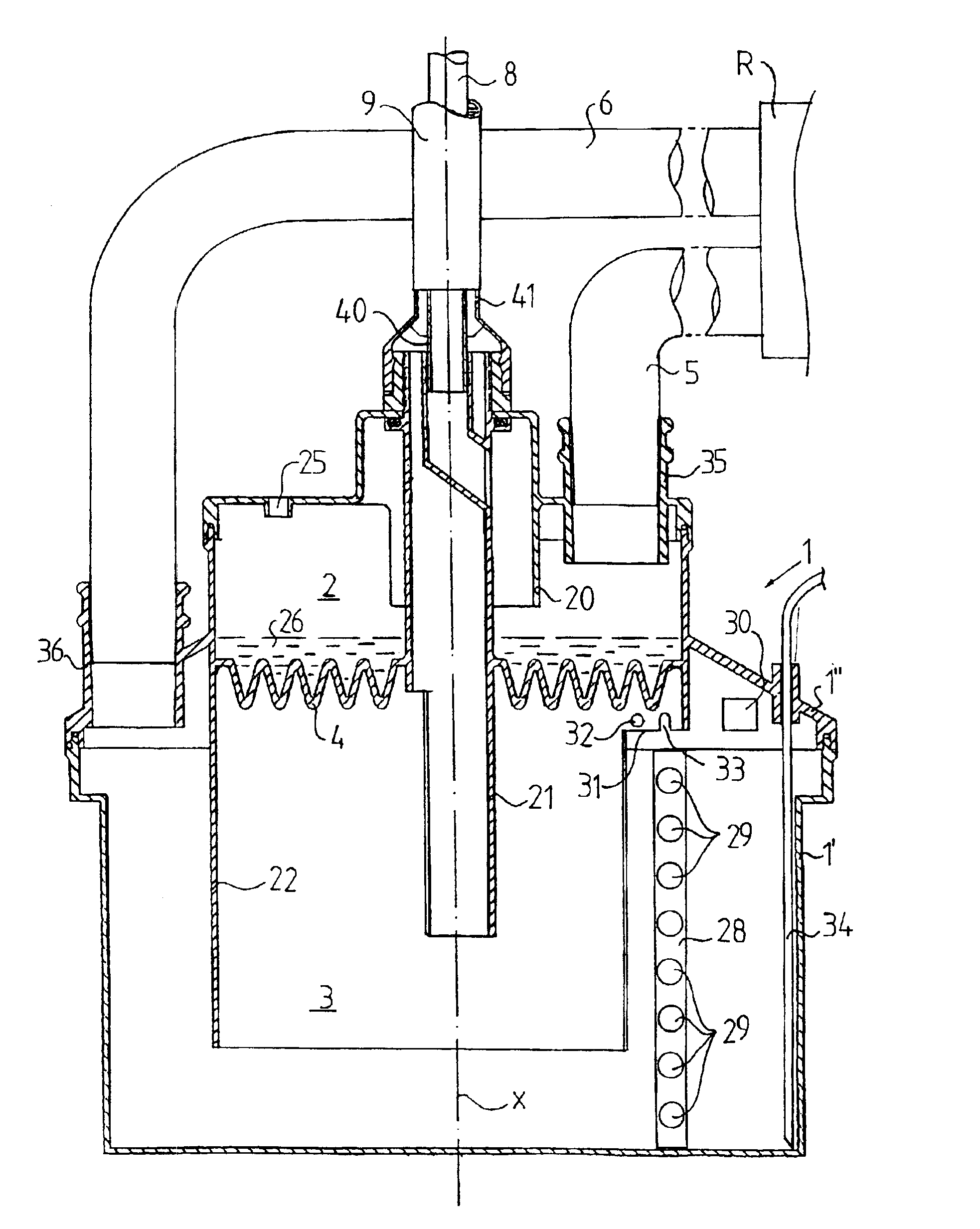 Device for collecting liquid from exhalation gas from a patient