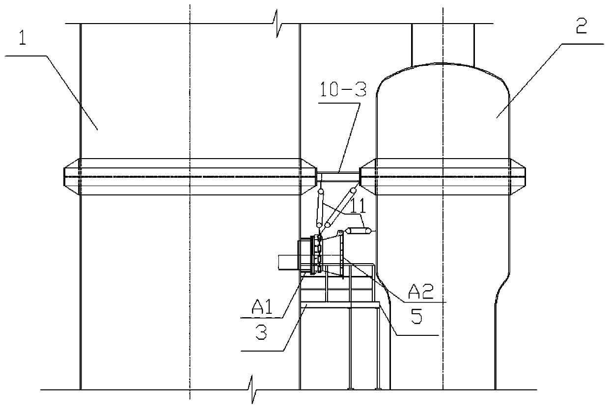 A method for dismantling the oven device of a hot blast stove in a confined space