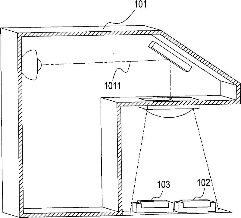 Sunlight simulator provided with detection device and solar battery detection device