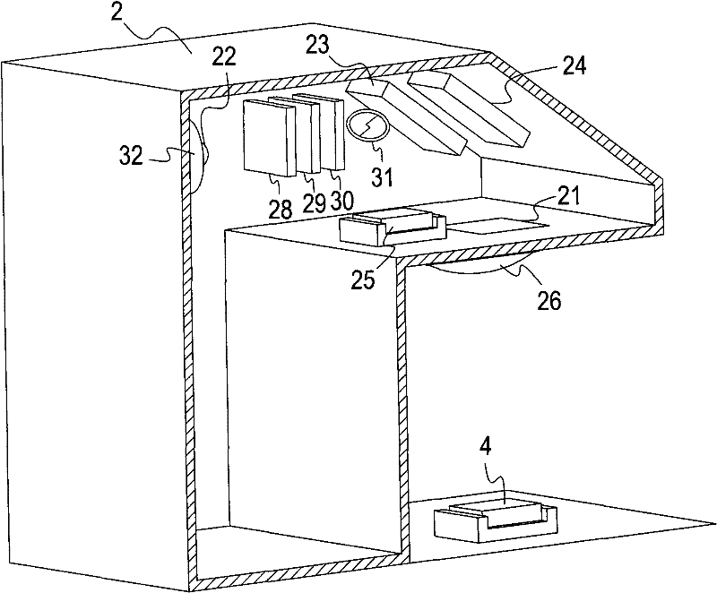 Sunlight simulator provided with detection device and solar battery detection device