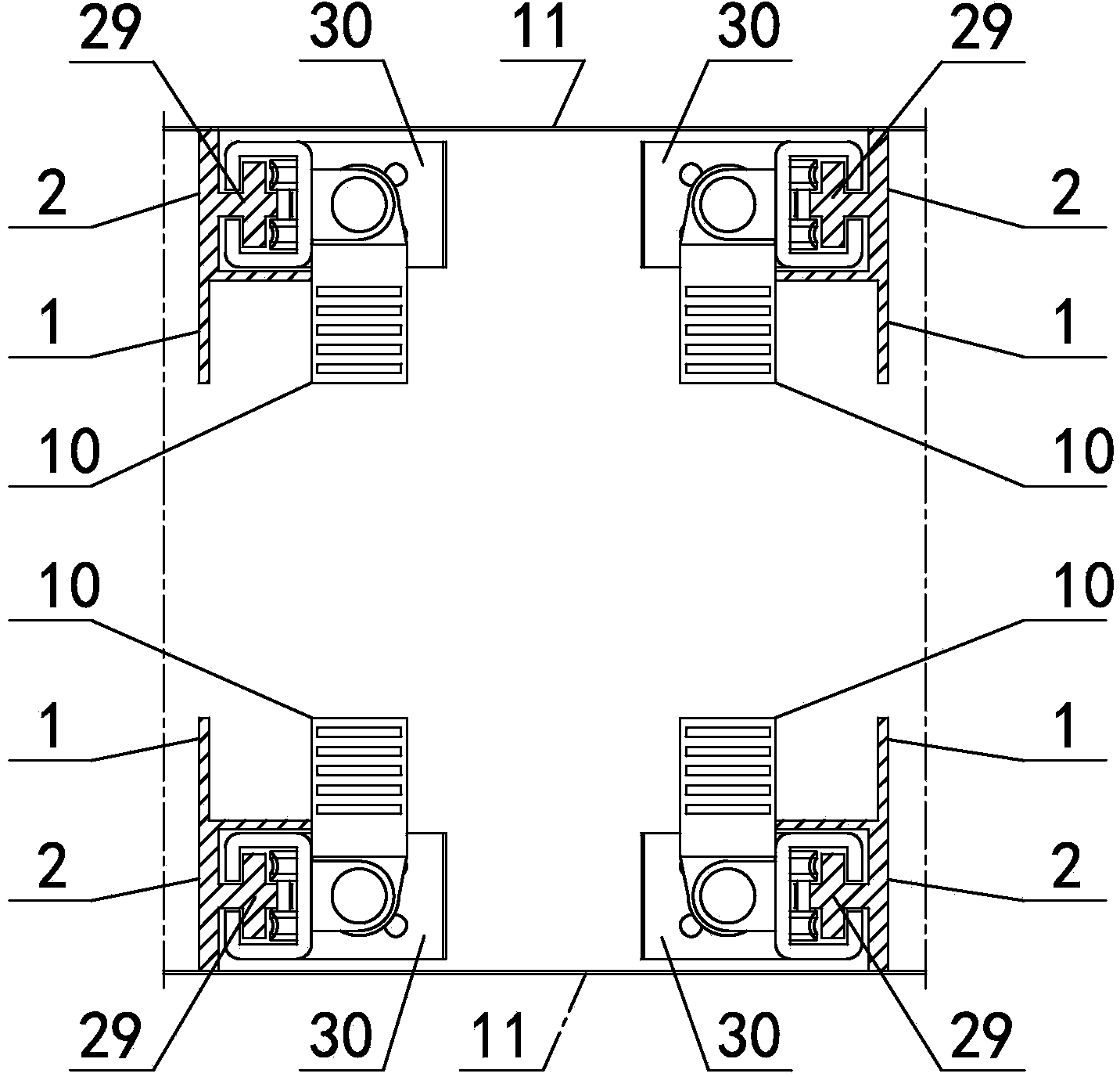 Multifunctional ship with movable-deck positioning guide rail devices