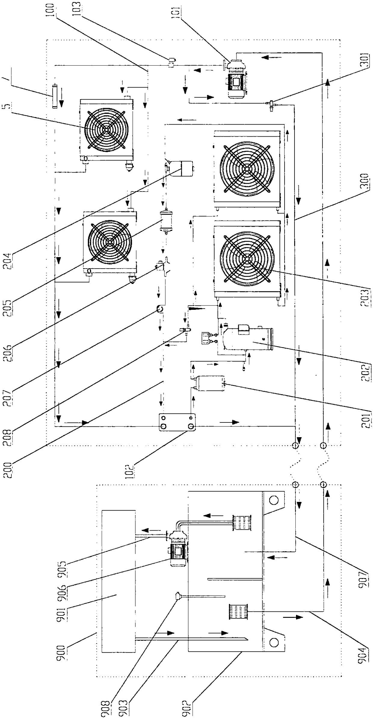 Industrial constant temperature device of hydraulic bypass with adjustable type pressure relief valve