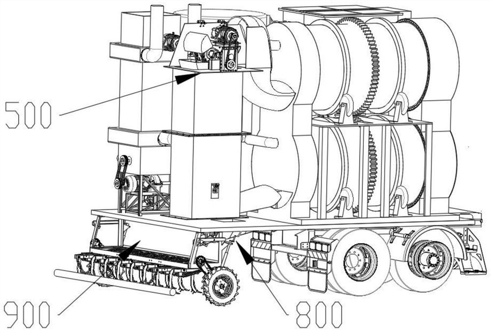 Vehicle-mounted straw incineration and grain drying device