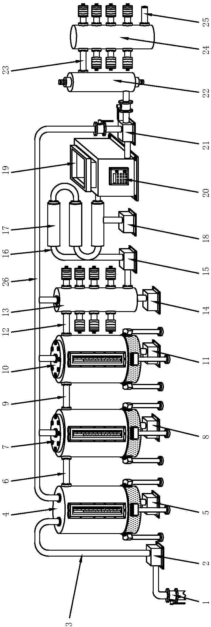 Seawater desalination system for large-sized oceangoing freighter