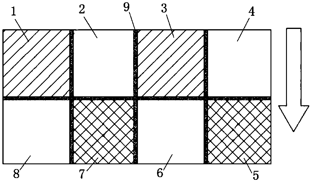 Concrete crack control construction method combining jump warehouse method with expansion reinforcing band