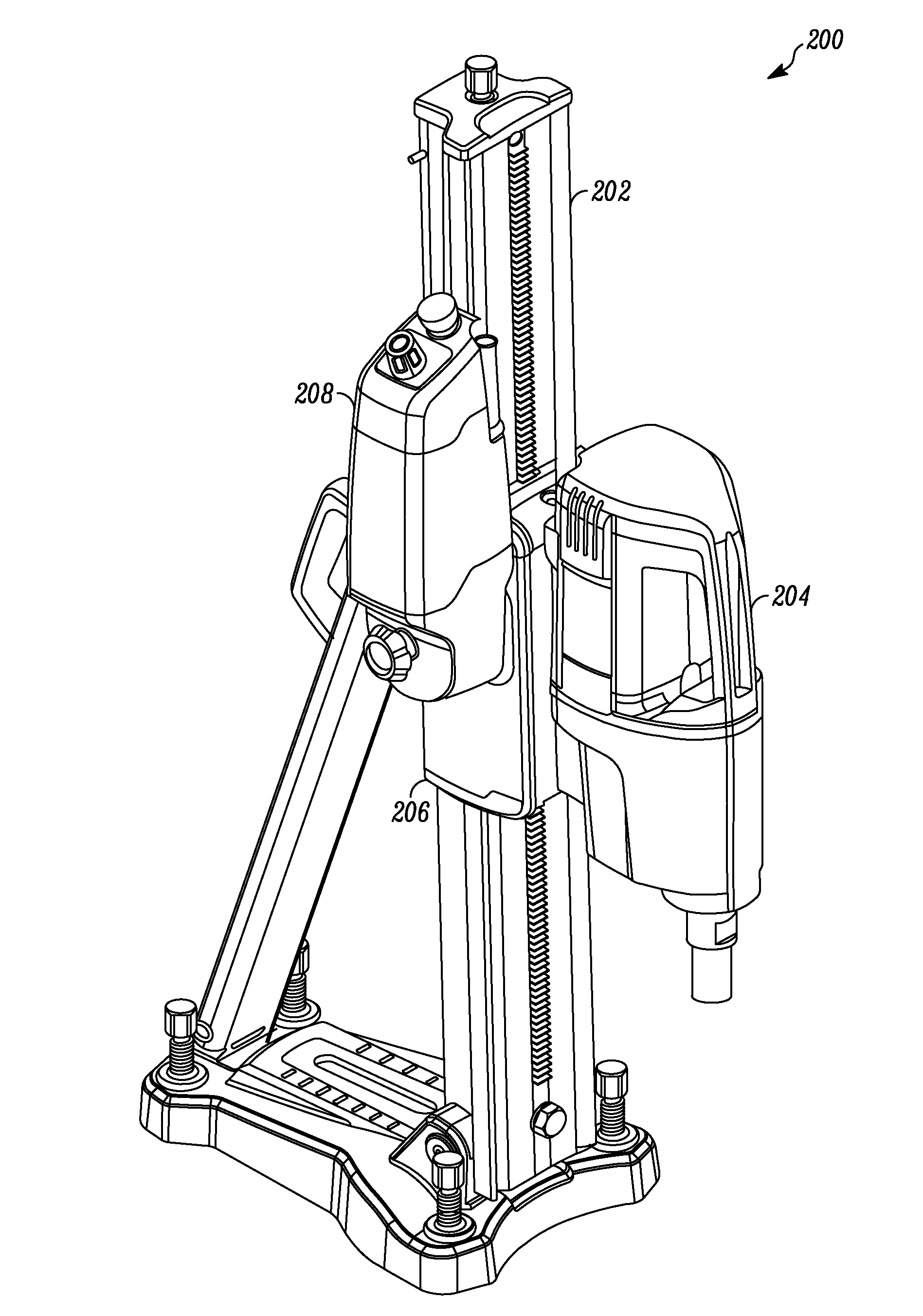 Drilling device with a controller for the feeding unit