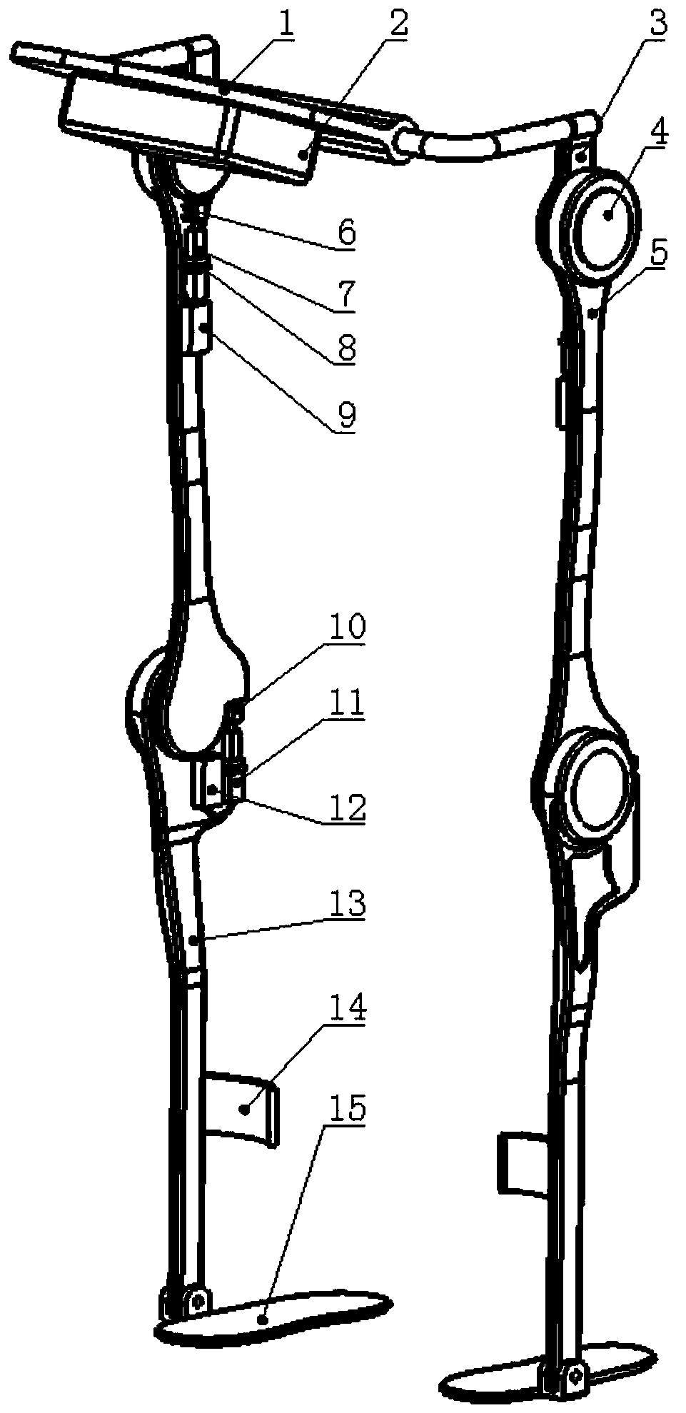 Lower limb load-bearing assisting exoskeleton capable of achieving rapid self-locking in standing state
