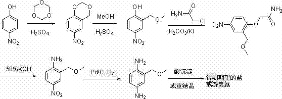 Method for preparing 2-( methoxyl-methyl) phenyl-1,4-diamine