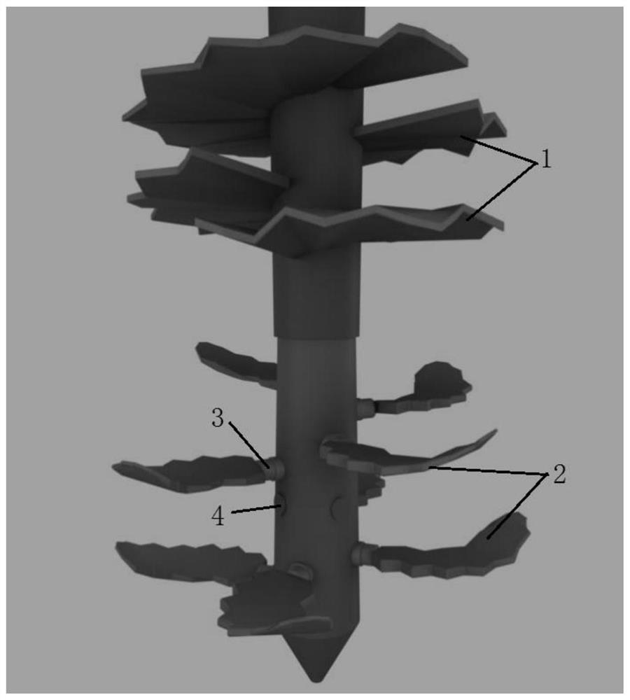 A two-way mixing method for making bottom-expanding powder-sprayed piles using alkali slag