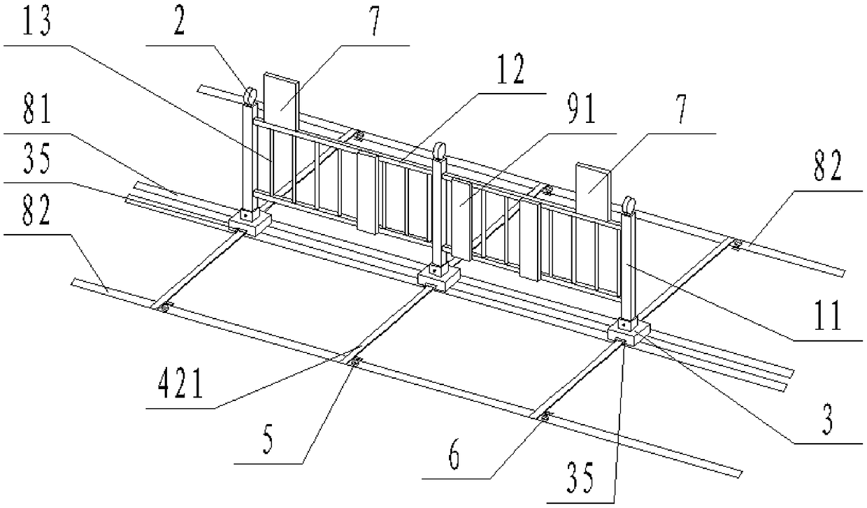 Isolation guardrail device for reversible lane