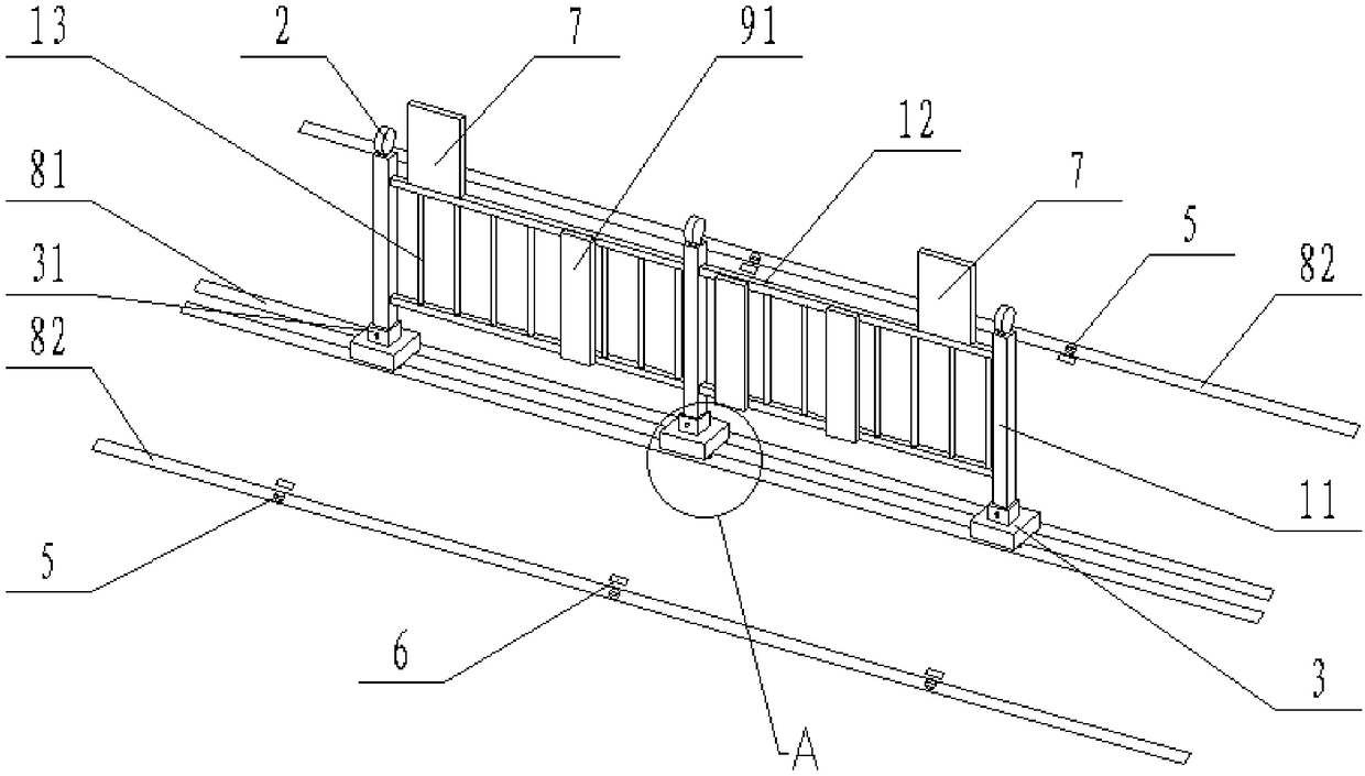 Isolation guardrail device for reversible lane