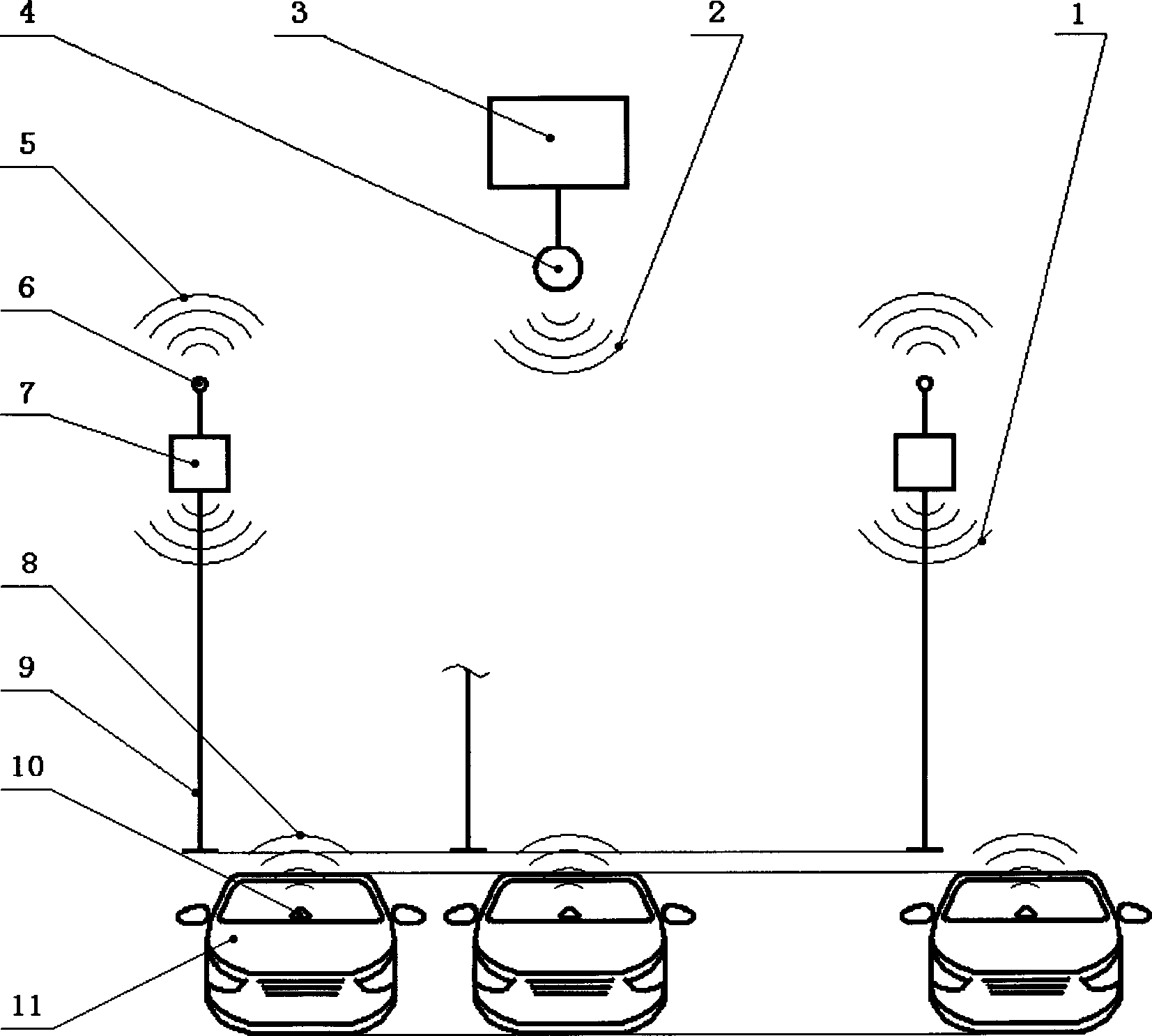 Device for realizing parking positioning monitoring through surface acoustic wave label