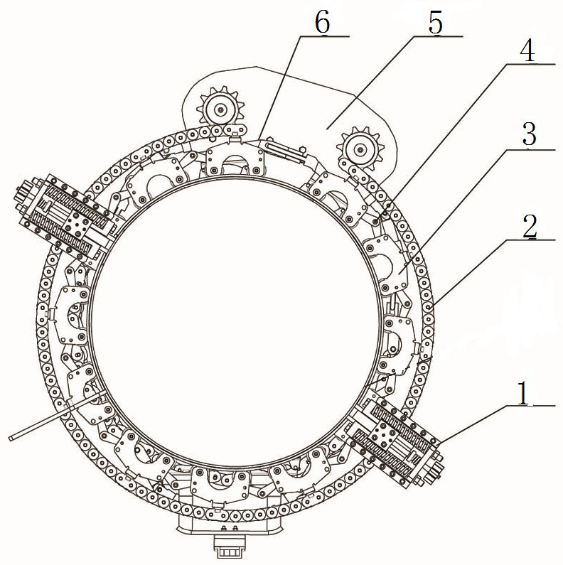 A rotary cutting and beveling machine