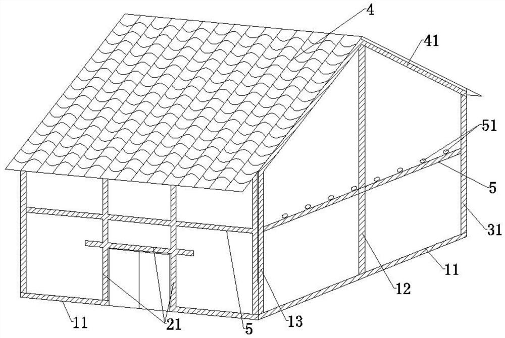 Anti-seismic reinforcing method for existing rural brick-wood house