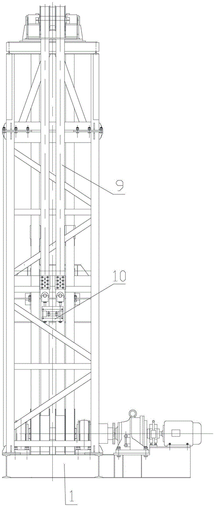 A power lowering type tower pumping unit