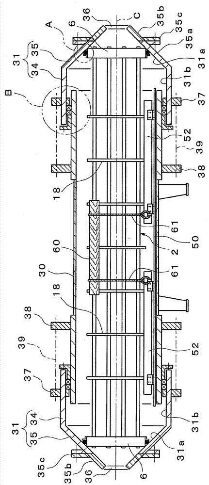 Airtight test device for tube bundles for heat exchangers