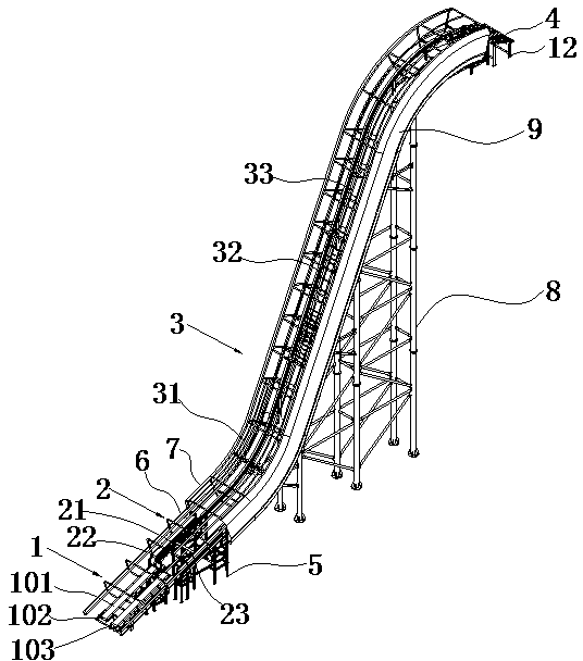 Device for conveying life rings