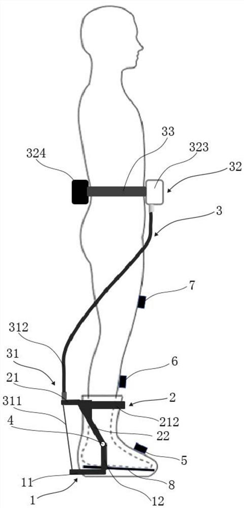 Power-assisted ankle joint exoskeleton