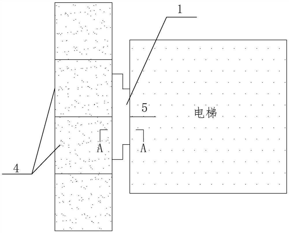 Elevator entrance threshold stone structure capable of preventing impact damage and convenient to construct and maintain