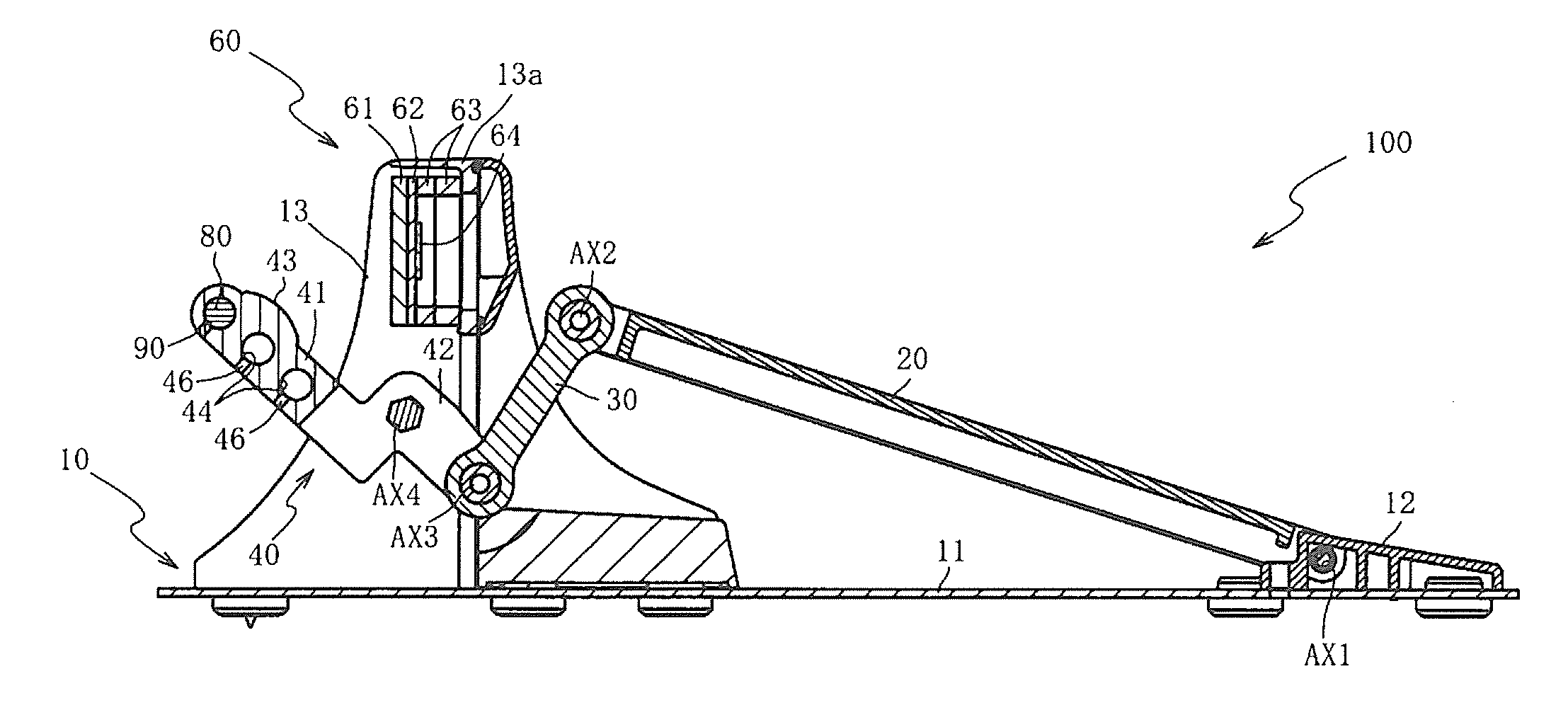 Pedal device for musical instrument