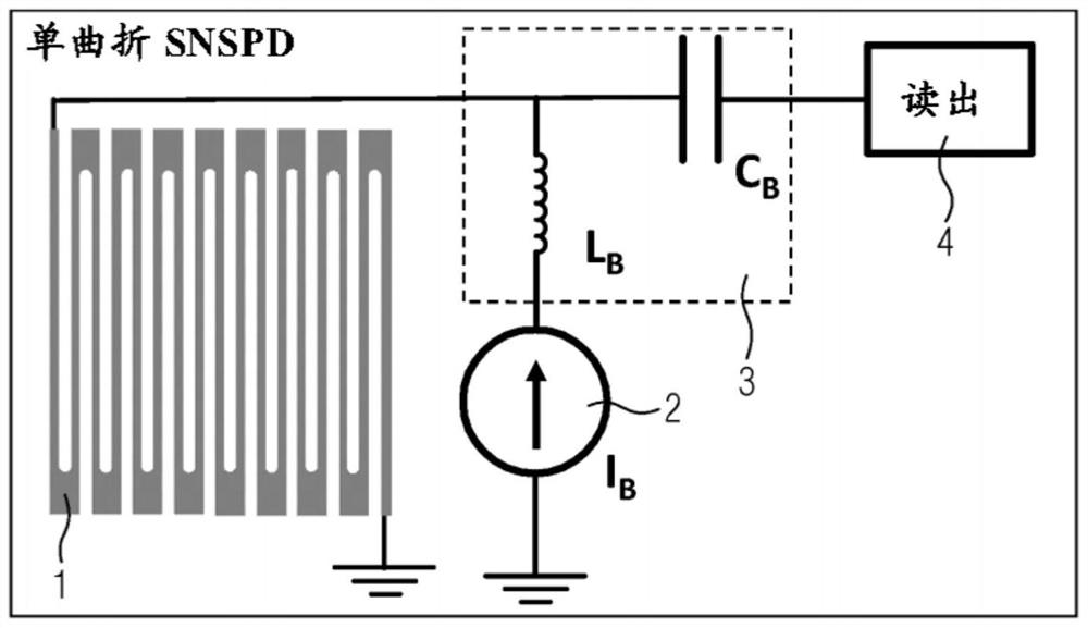 Device and system for single photon detection using plurality of superconducting detection means connected in parallel