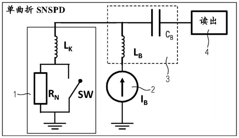 Device and system for single photon detection using plurality of superconducting detection means connected in parallel