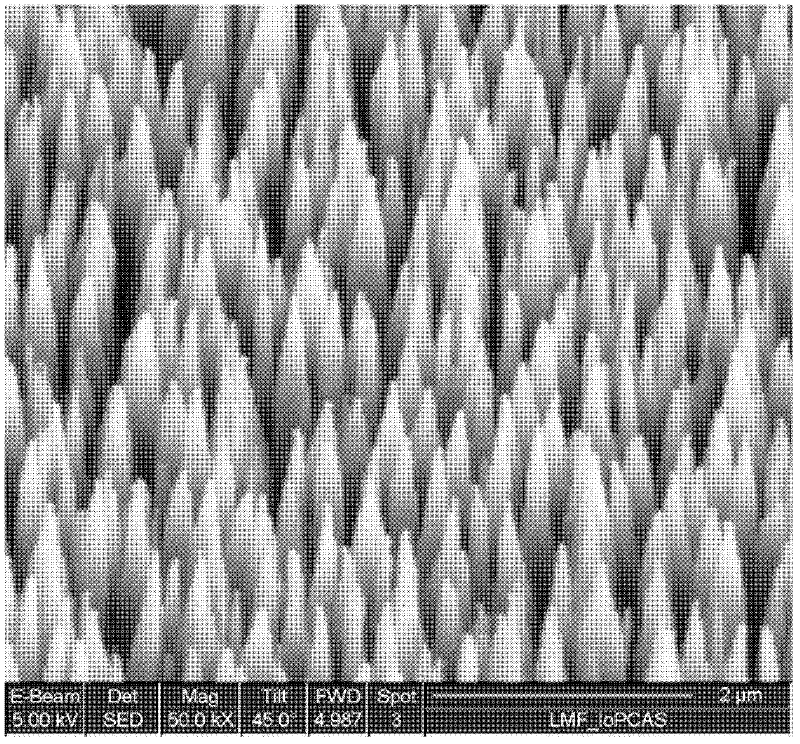 Preparation method for silicon surface anti-reflection nanometer array structure