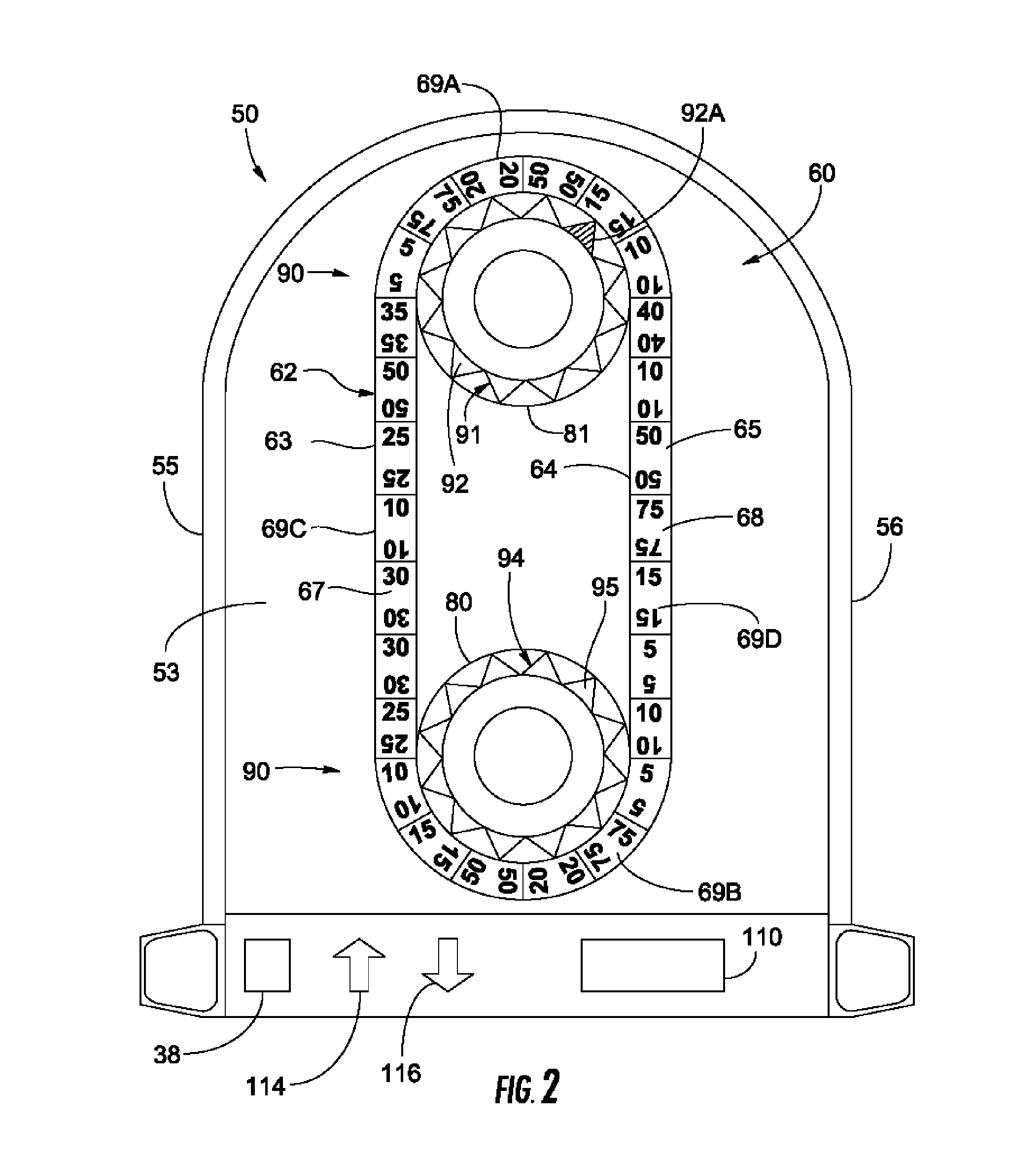 Gaming device with indicators and methods of use