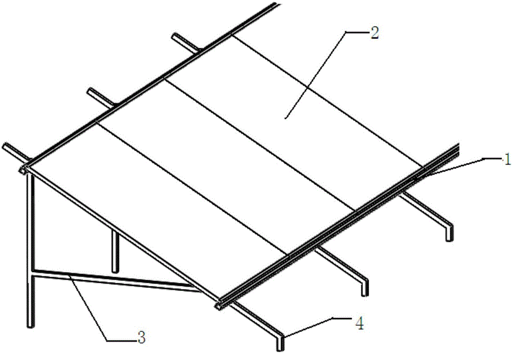 Photovoltaic support with guide rails