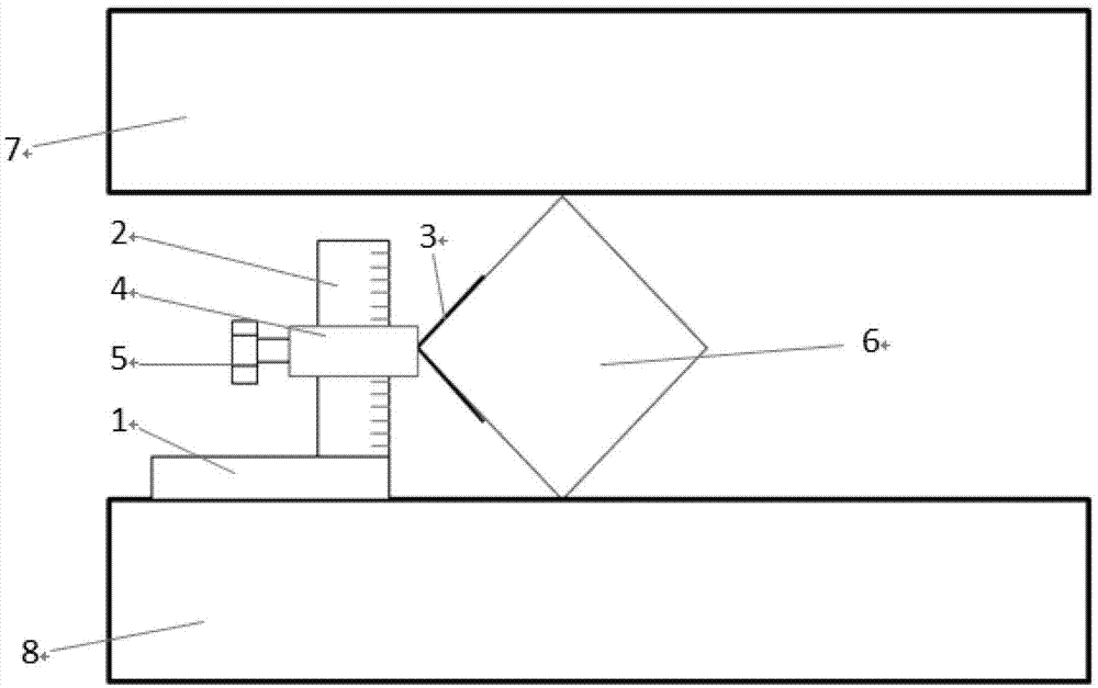 Positioning device for flatting test of square tube