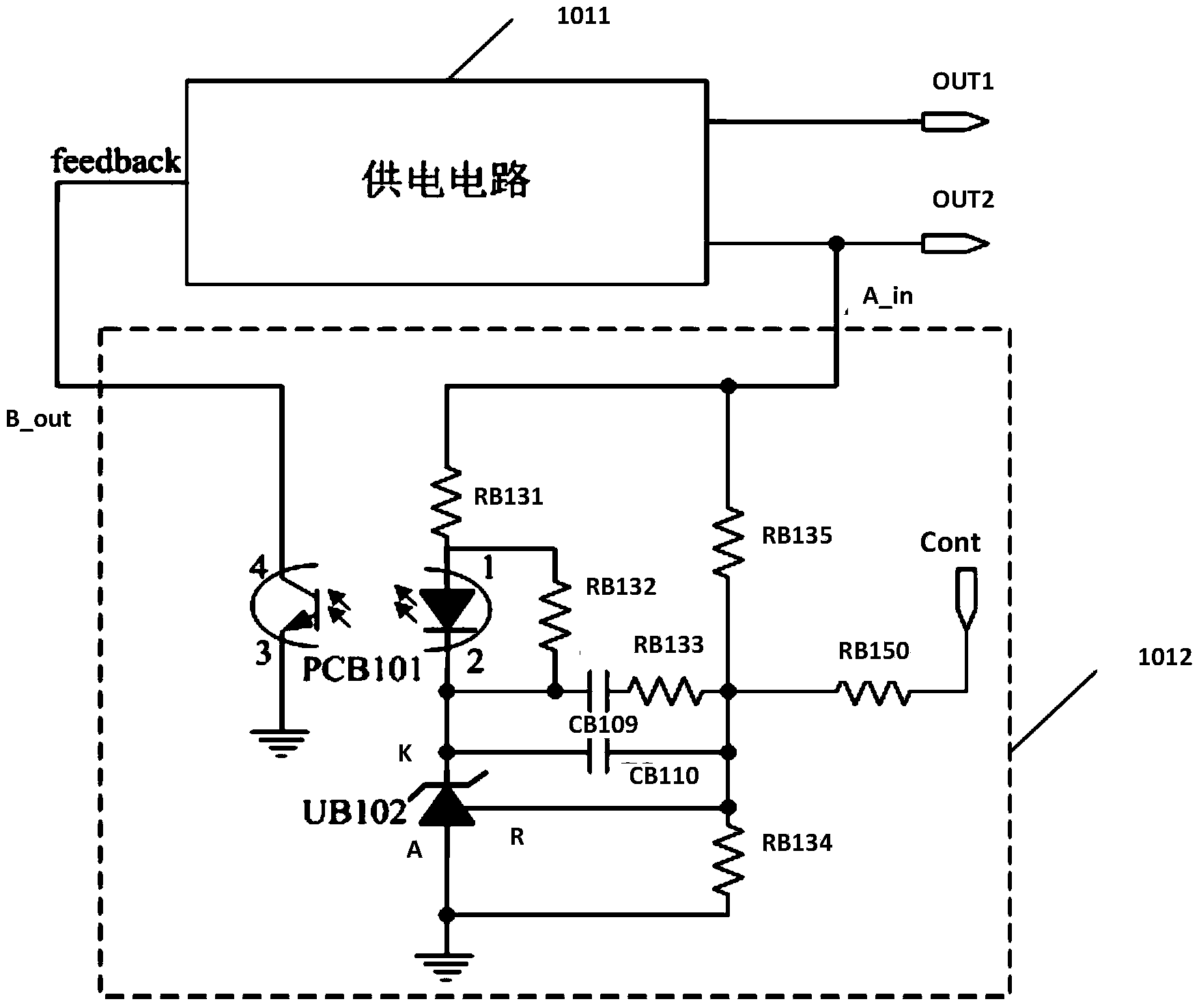 Low-power-consumption stable voltage backlight control circuit and television