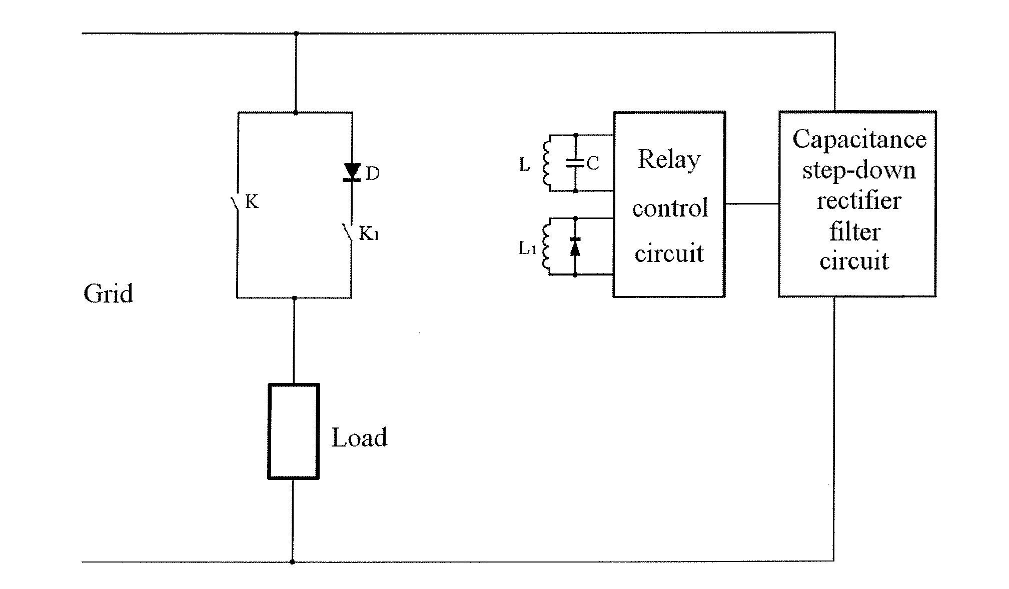 Control circuit of diode contact protection combination switch and relay control method