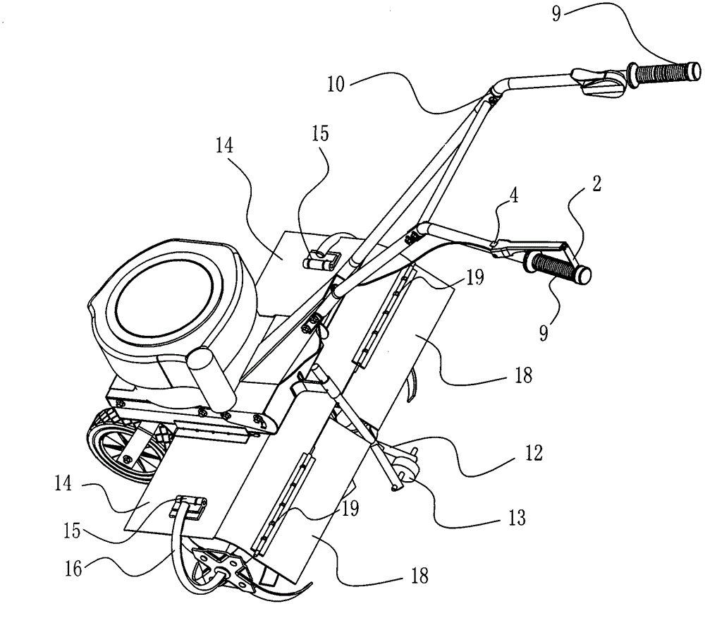 Mini-tiller driven by engine provided with miniature propane fuel tank and tank extruding method